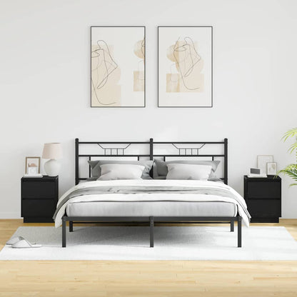 Armadio da Notte 2 pcs Nero 39 x 34.5 x 50 cm Legno multistrato