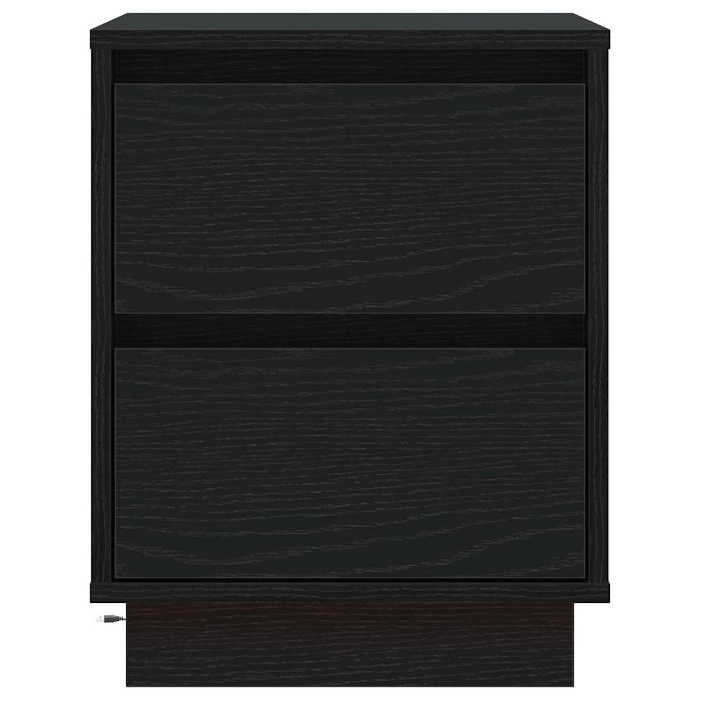 Armadio da Notte 2 pcs Nero 39 x 34.5 x 50 cm Legno multistrato