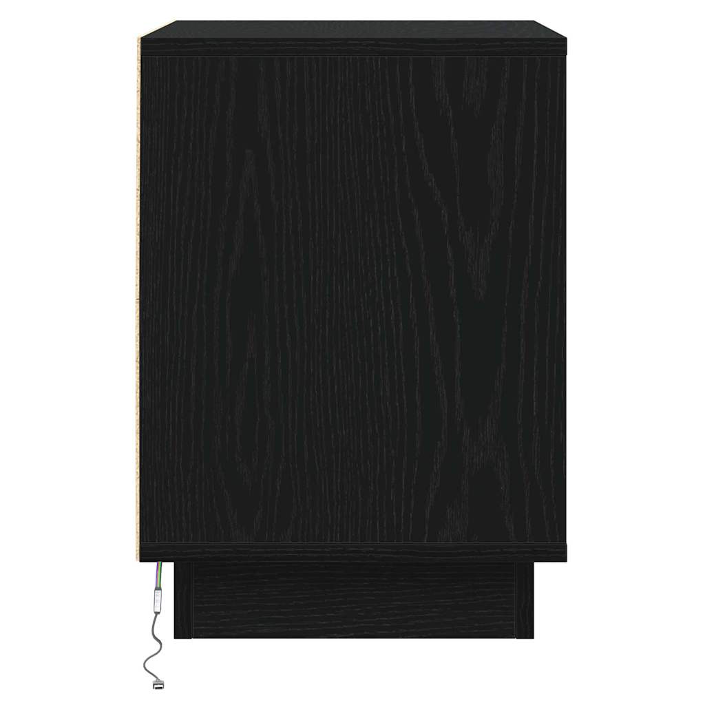 Armadio da Notte 2 pz Rovere Nero 39 x 34,5 x 50 cm