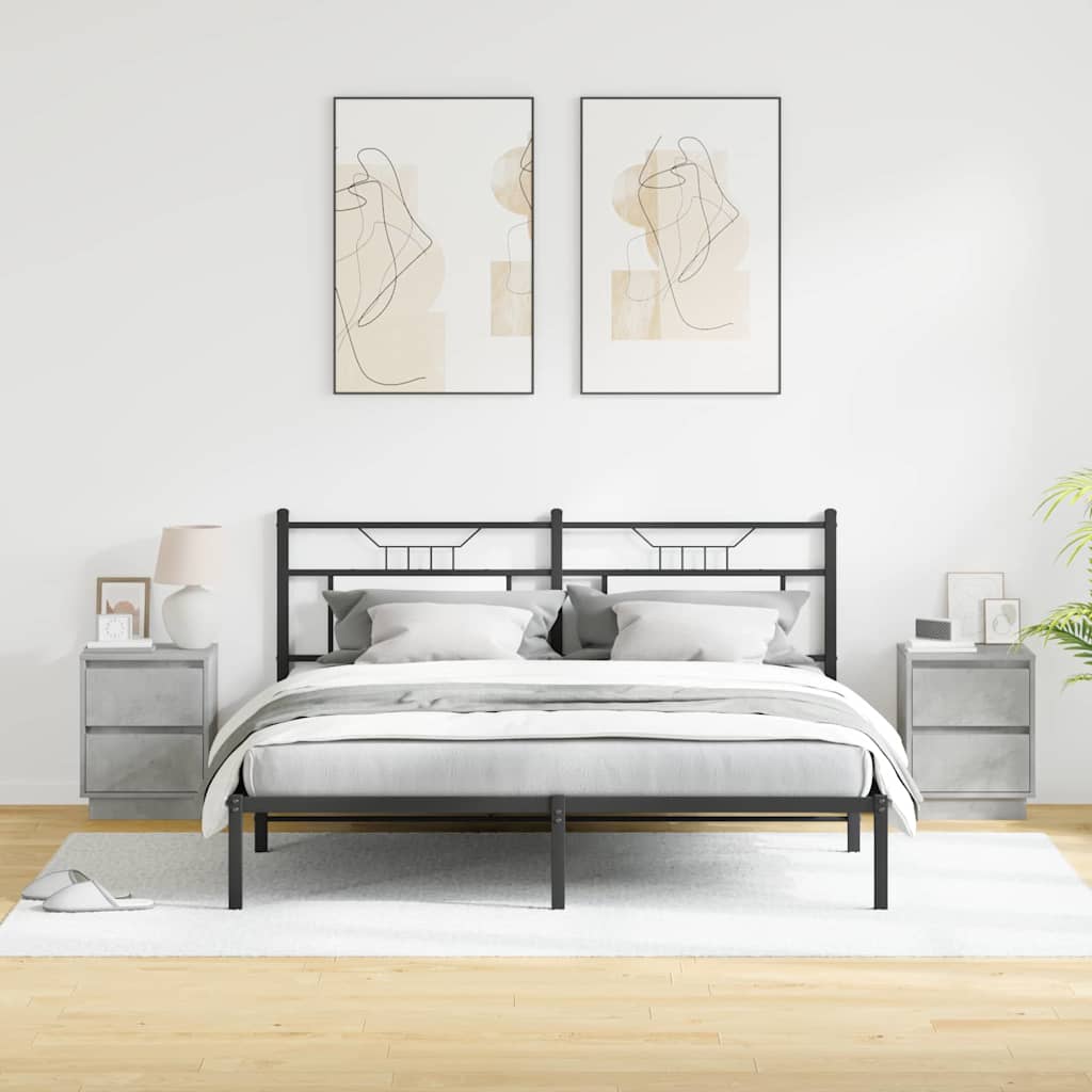 Armadio da Notte con 2 pcs Grigio cemento 39 x 34.5 x 50 cm