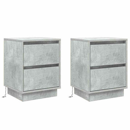 Armadio da Notte con 2 pcs Grigio cemento 39 x 34.5 x 50 cm