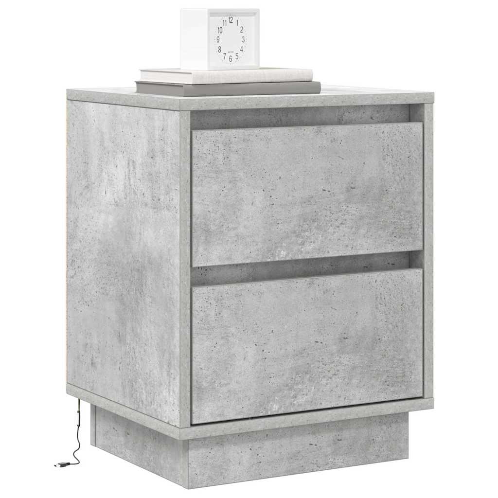 Armadio da Notte con 2 pcs Grigio cemento 39 x 34.5 x 50 cm