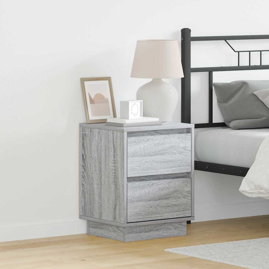 Armadio da Notte con cassetto 2 pcs Grigio 39 x 34.5 x 50 cm