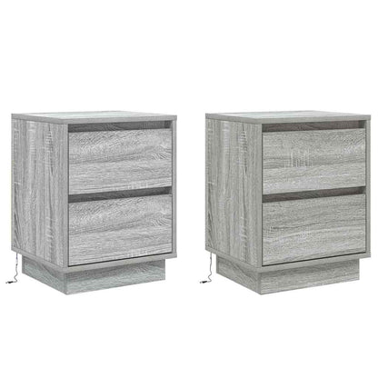 Armadio da Notte con cassetto 2 pcs Grigio 39 x 34.5 x 50 cm