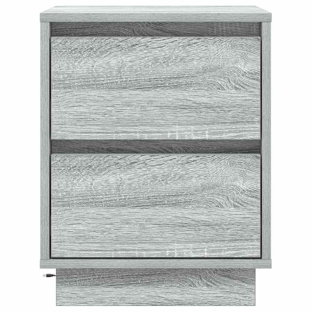 Armadio da Notte con cassetto 2 pcs Grigio 39 x 34.5 x 50 cm