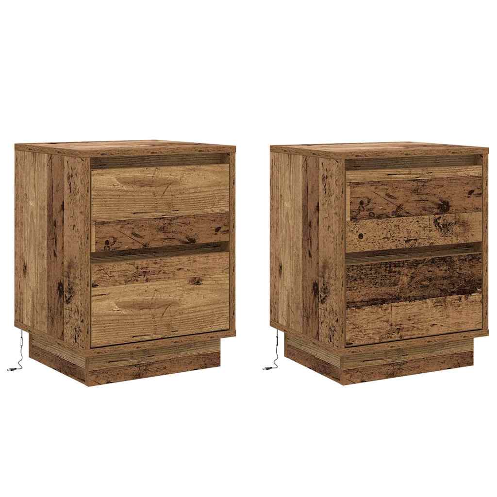Armadio da Notte con 2 pcs Legno vecchio 39 x 34.5 x 50 cm