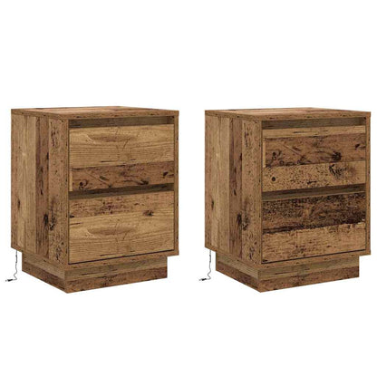 Armadio da Notte con 2 pcs Legno vecchio 39 x 34.5 x 50 cm