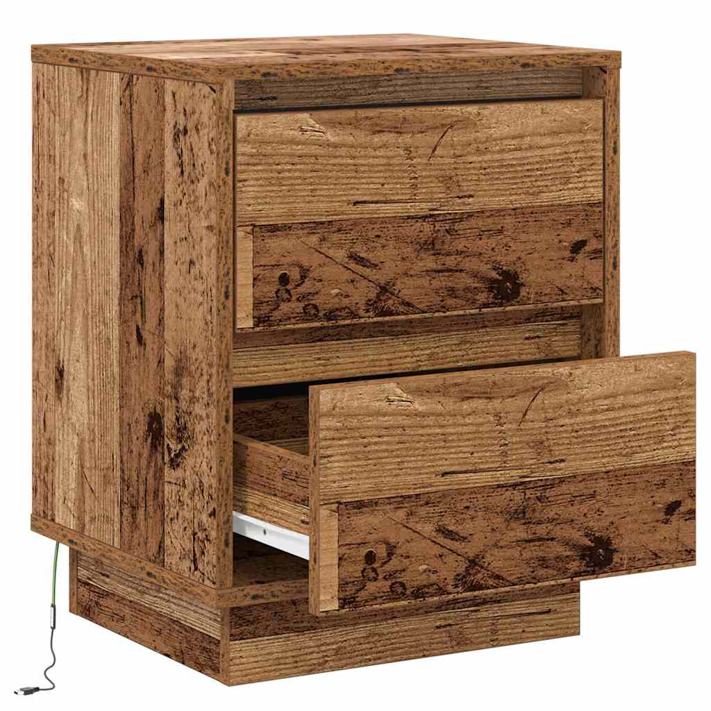 Armadio da Notte con 2 pcs Legno vecchio 39 x 34.5 x 50 cm