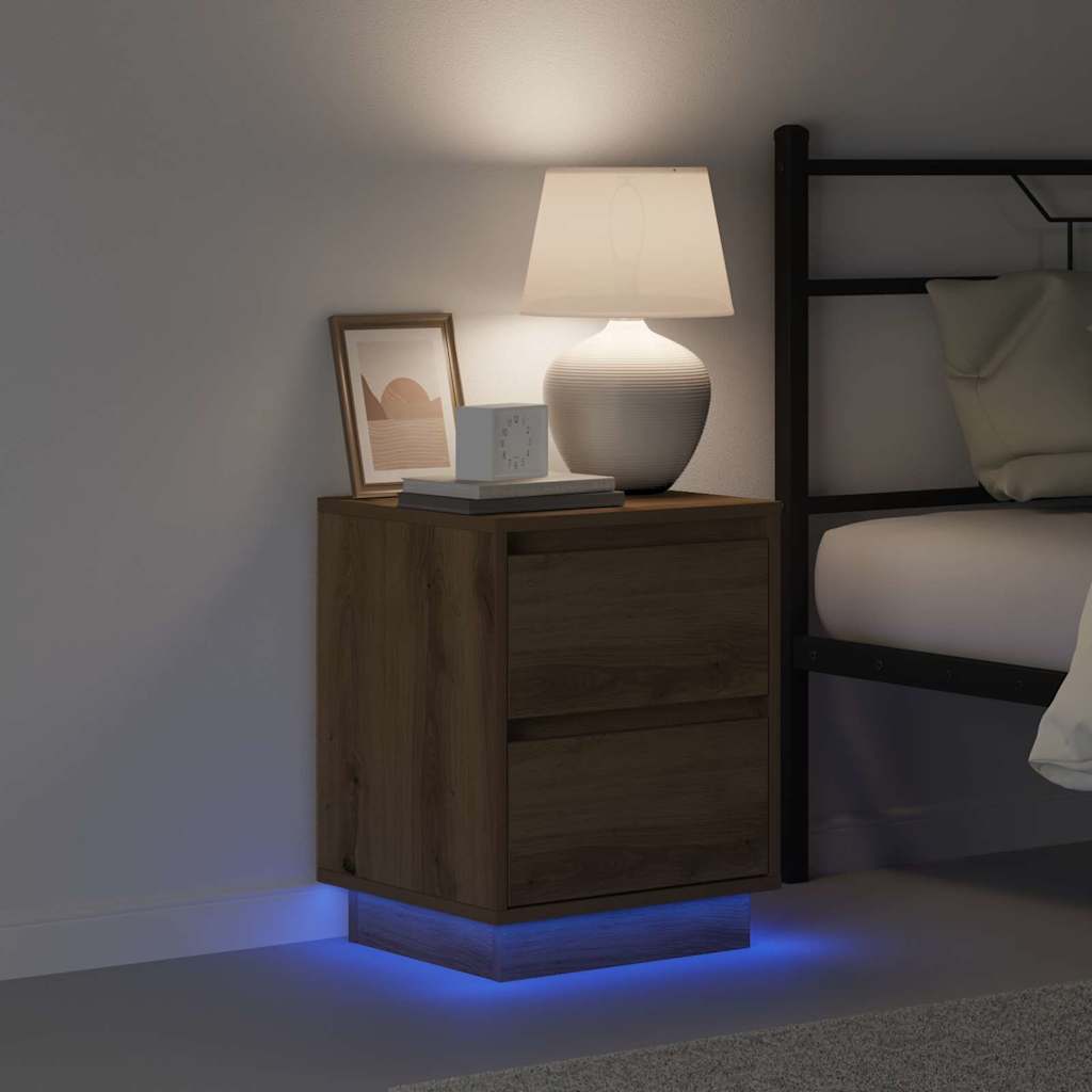 Armadio da Notte con 2 pcs rovere artigianale 39 x 34.5 x 50 cm