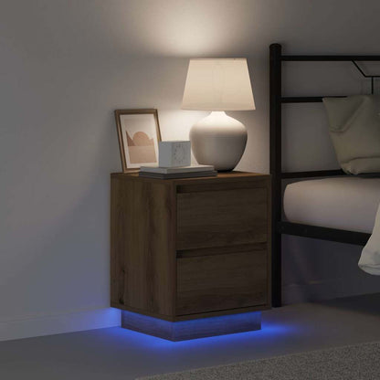 Armadio da Notte con 2 pcs rovere artigianale 39 x 34.5 x 50 cm