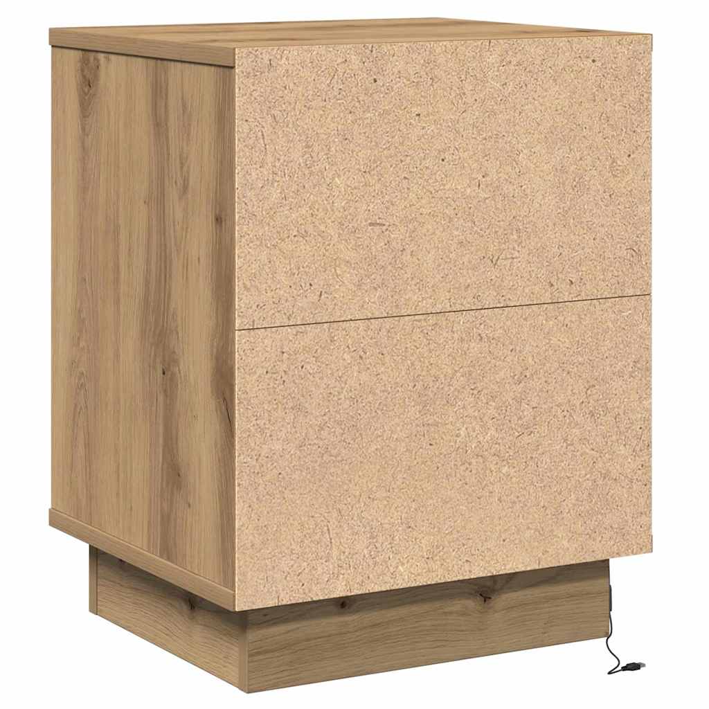 Armadio da Notte 2 pz Rovere artigianale 39 x 34,5 x 50 cm