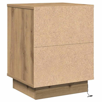 Armadio da Notte 2 pz Rovere artigianale 39 x 34,5 x 50 cm