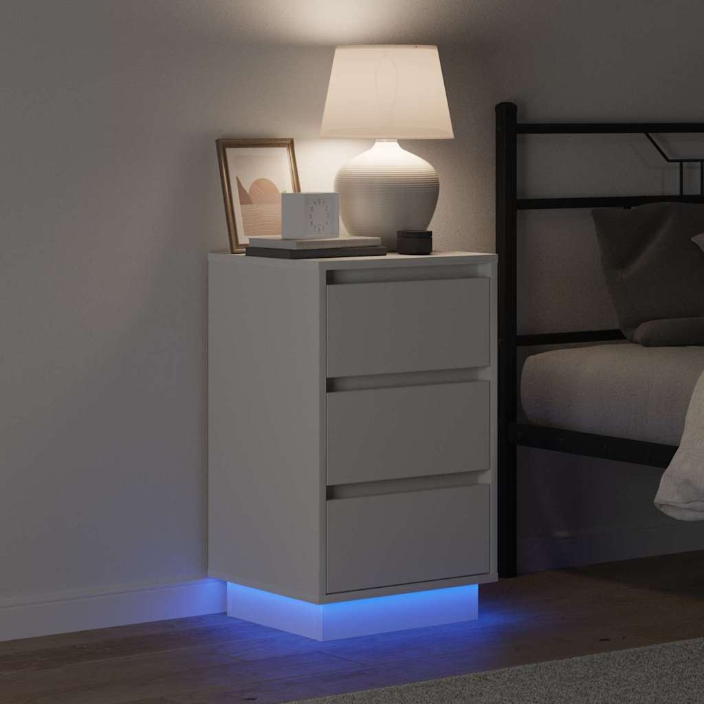 Armadio da Notte con Bianco 39 x 34.5 x 65 cm Legno multistrato