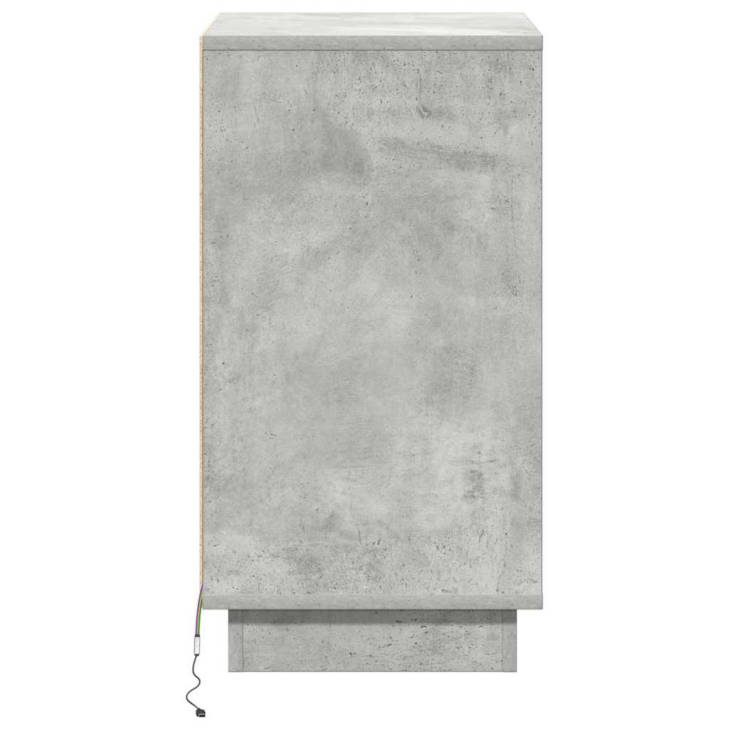 Armadio da Notte con cassetto Grigio cemento 39 x 34,5 x 65 cm