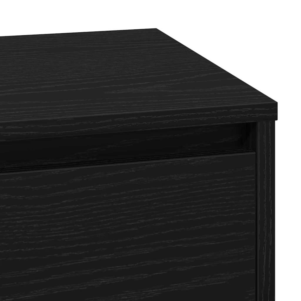 Armadio da Notte Rovere Nero 71 x 34,5 x 75 cm