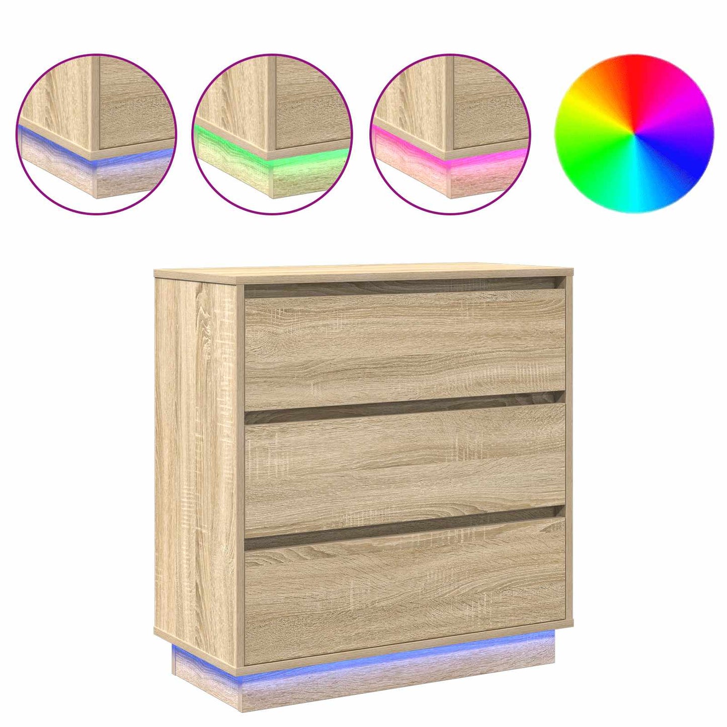 Armadio da Notte con cassetto Rovere Sonoma 71 x 34,5 x 75 cm