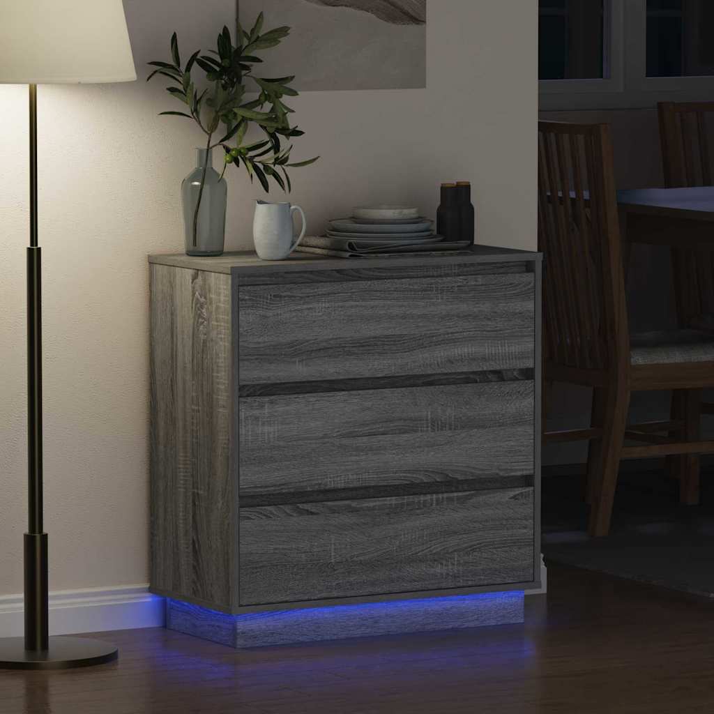 Armadio da Notte Grigio 71 x 34,5 x 75 cm Legno multistrato