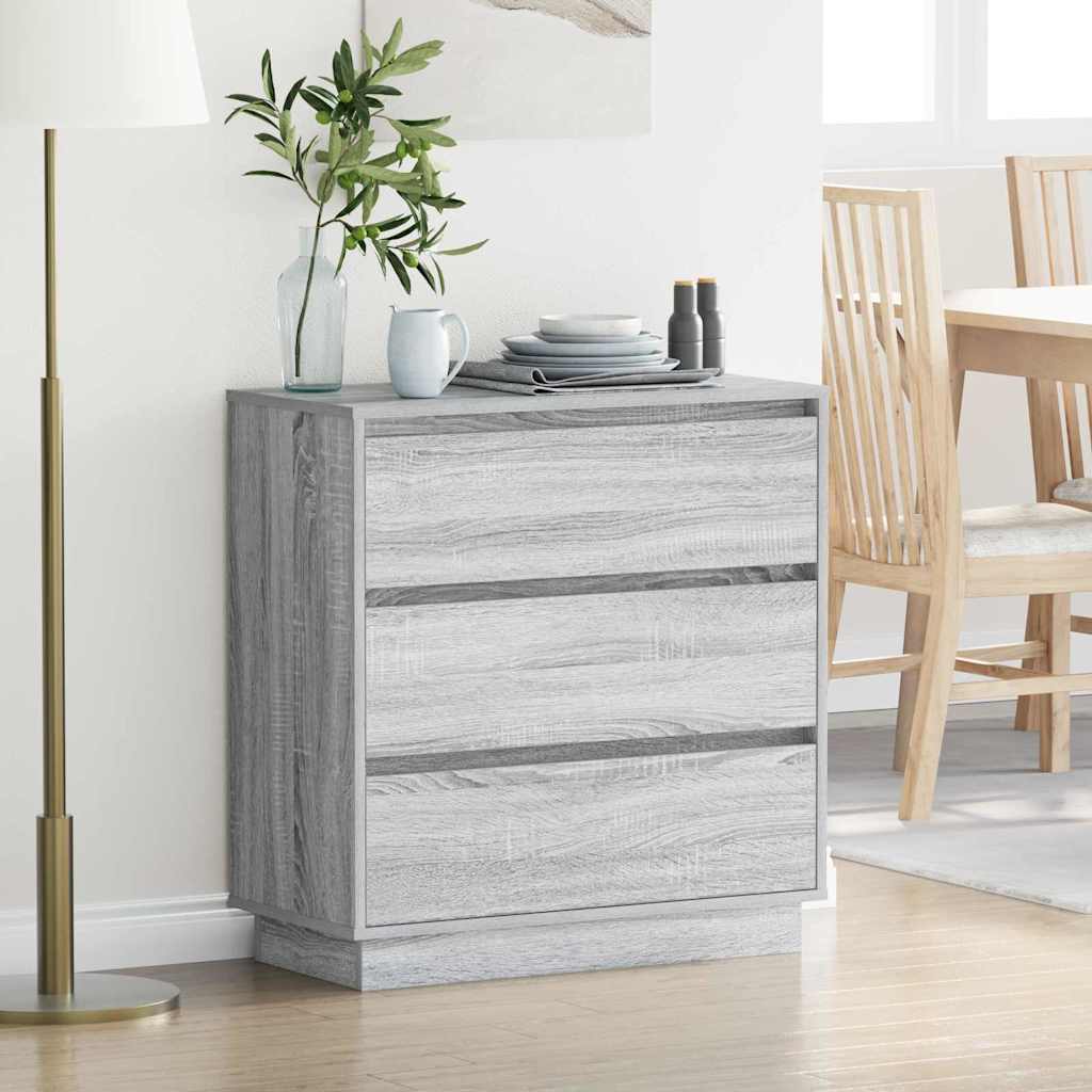 Armadio da Notte Grigio 71 x 34,5 x 75 cm Legno multistrato