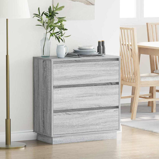 Armadio da Notte Grigio 71 x 34,5 x 75 cm Legno multistrato