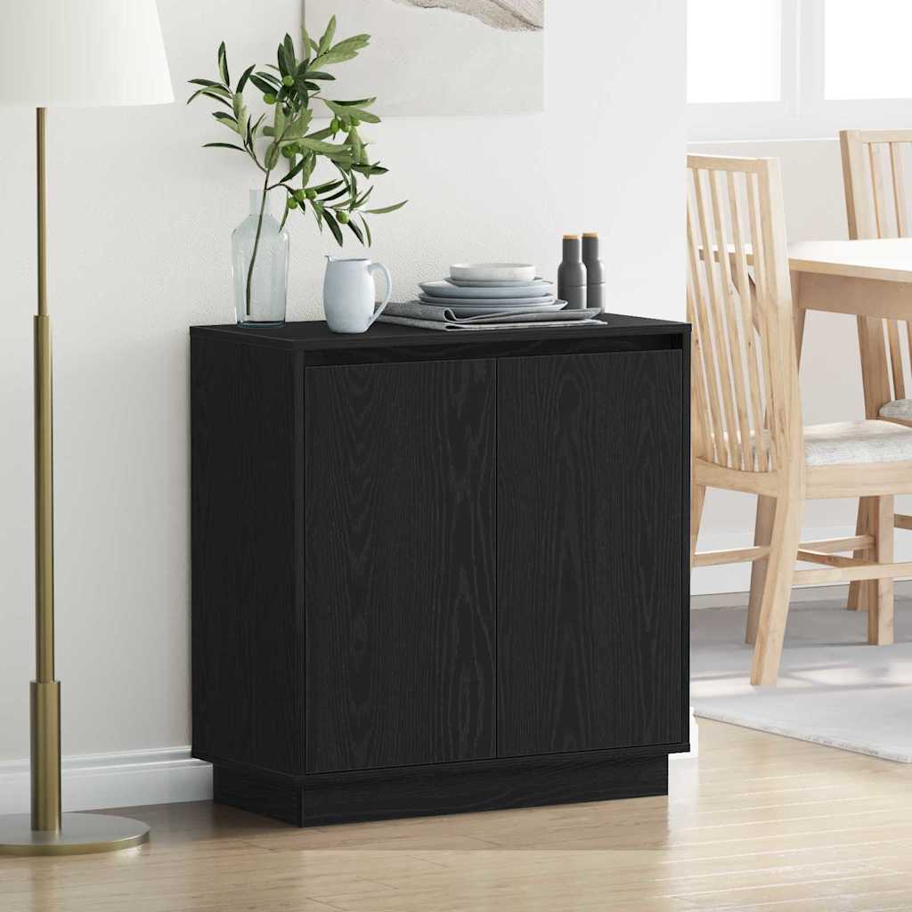 Madia LED Rovere Nero 71 x 34,5 x 75 cm Legno ingegnerizzato - homemem39