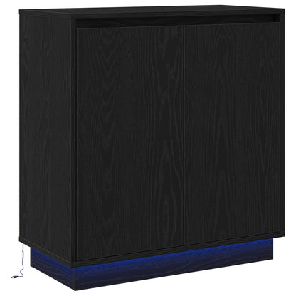 Madia LED Rovere Nero 71 x 34,5 x 75 cm Legno ingegnerizzato - homemem39