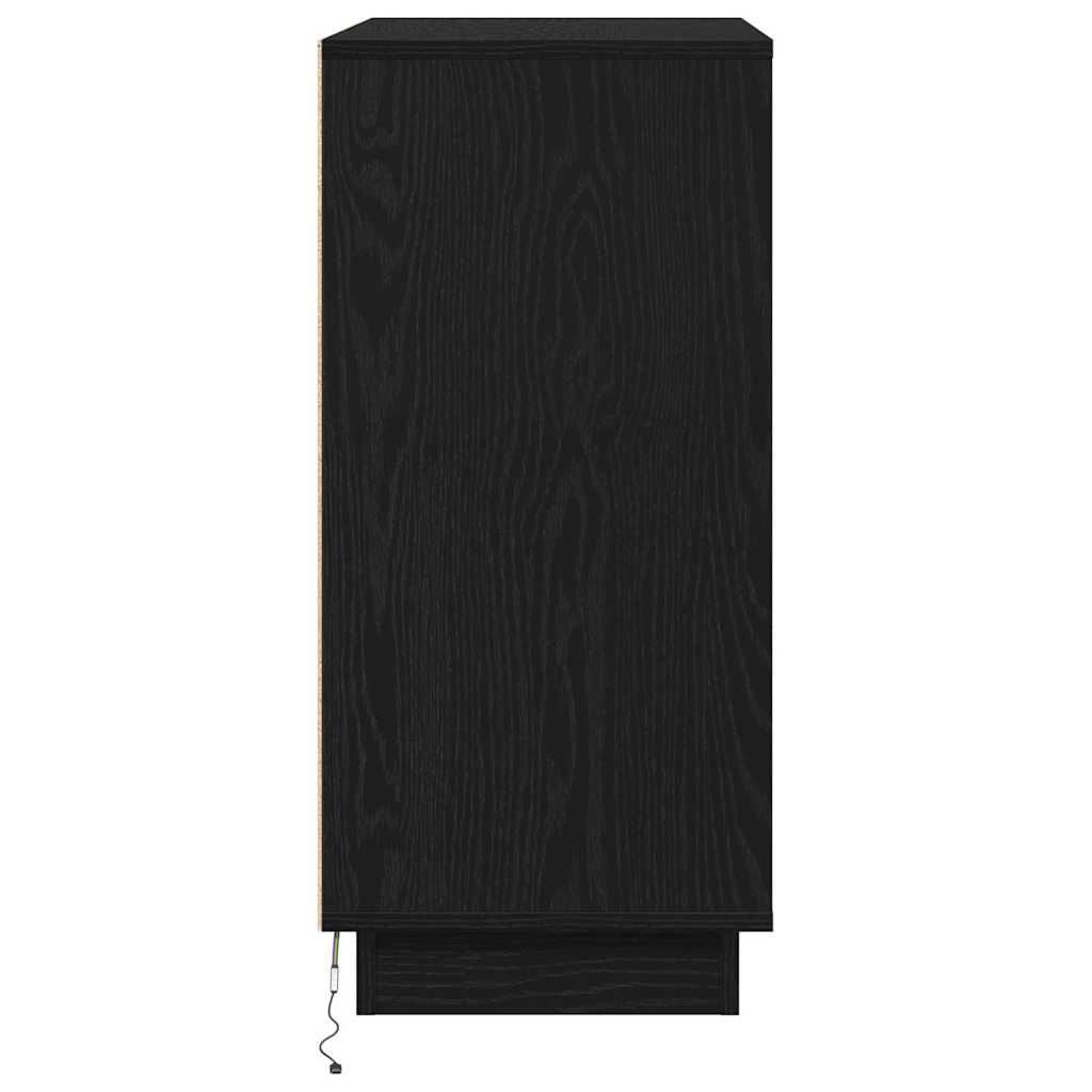 Madia LED Rovere Nero 71 x 34,5 x 75 cm Legno ingegnerizzato - homemem39