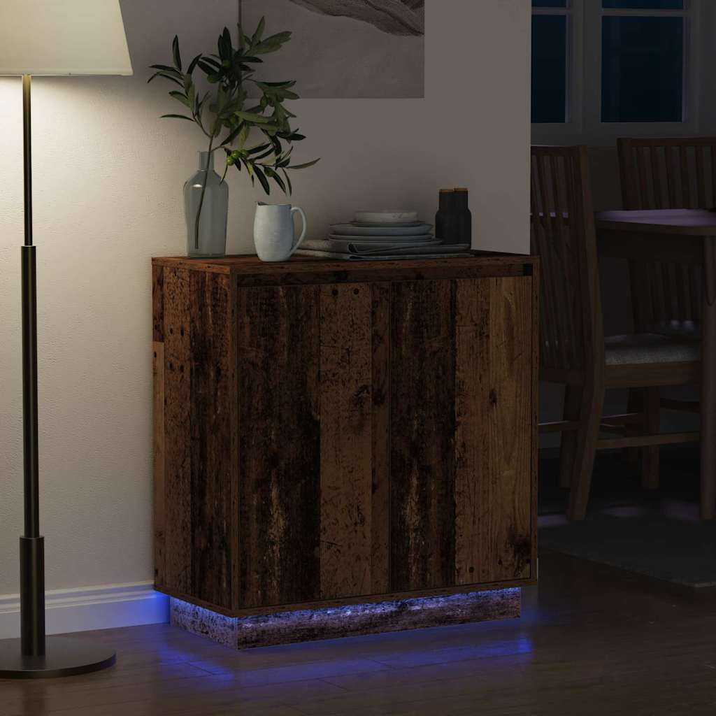 Madia LED per Legno antico 71 x 34,5 x 75 cm Legno multistrato | homemem39