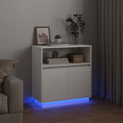 Credenza con LED Bianco 71 x 34.5 x 75 cm Legno multistrato