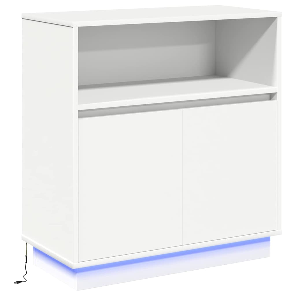 Credenza con LED Bianco 71 x 34.5 x 75 cm Legno multistrato
