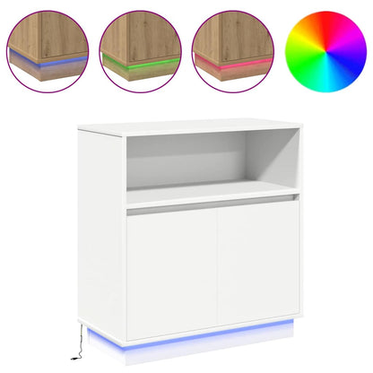 Credenza con LED Bianco 71 x 34.5 x 75 cm Legno multistrato