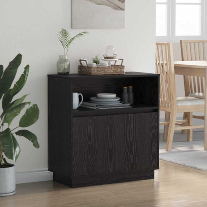Credenza con LED Rovere nero 71 x 34.5 x 75 cm