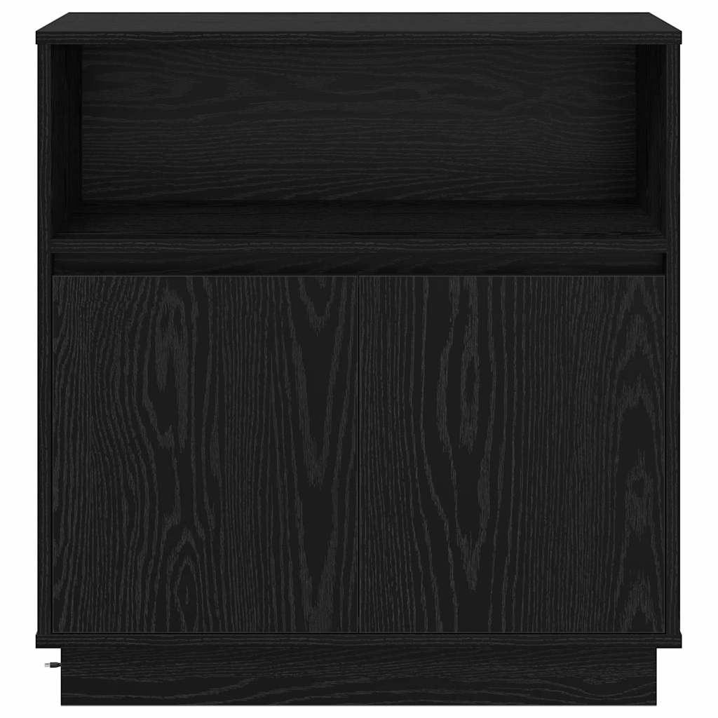 Credenza con LED Rovere nero 71 x 34.5 x 75 cm