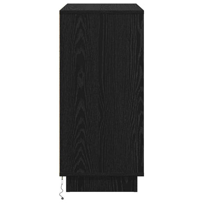 Credenza con LED Rovere nero 71 x 34.5 x 75 cm
