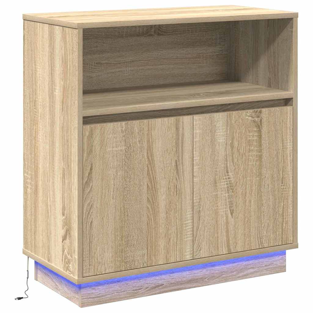 Credenza con LED rovere sonoma 71 x 34.5 x 75 cm