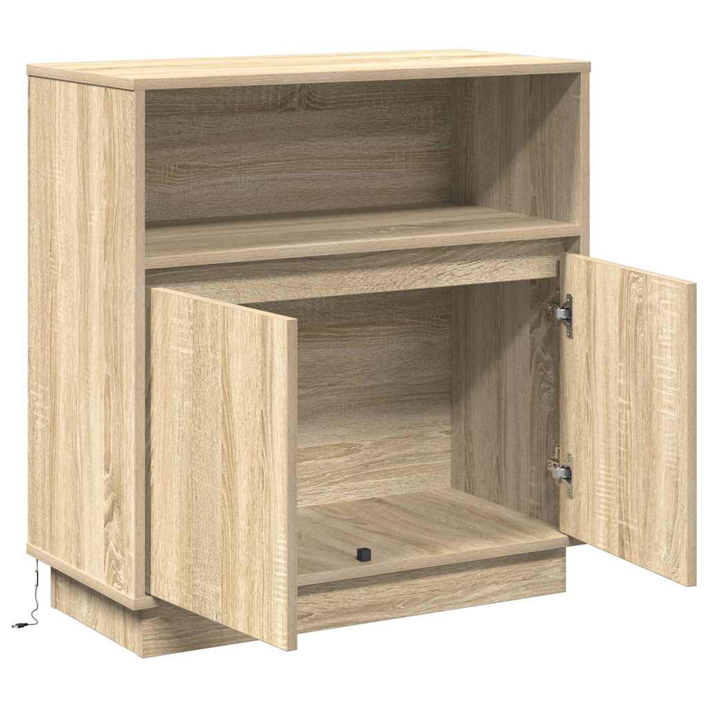 Credenza con LED rovere sonoma 71 x 34.5 x 75 cm