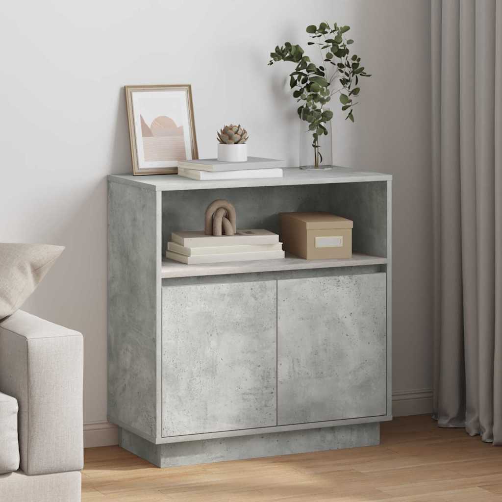 Credenza con LED Grigio cemento 71 x 34.5 x 75 cm