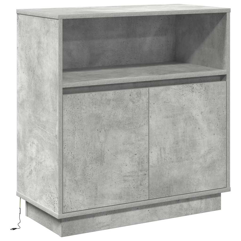 Credenza con LED Grigio cemento 71 x 34.5 x 75 cm