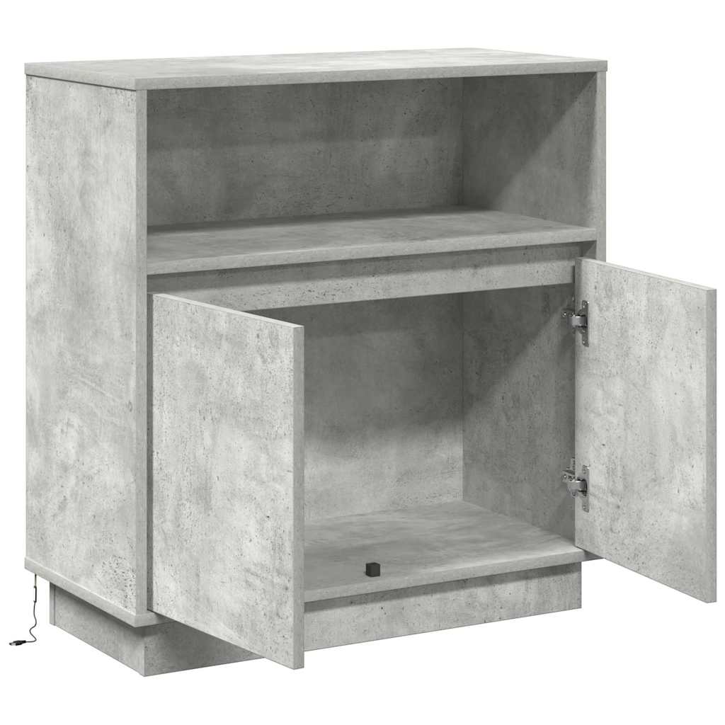 Credenza con LED Grigio cemento 71 x 34.5 x 75 cm