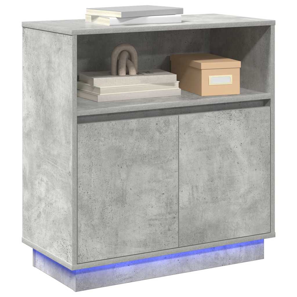 Credenza con LED Grigio cemento 71 x 34.5 x 75 cm