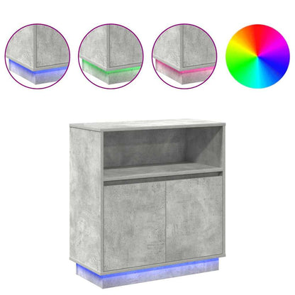 Credenza con LED Grigio cemento 71 x 34.5 x 75 cm