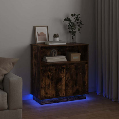 Credenza con LED Rovere fumo 71 x 34.5 x 75 cm