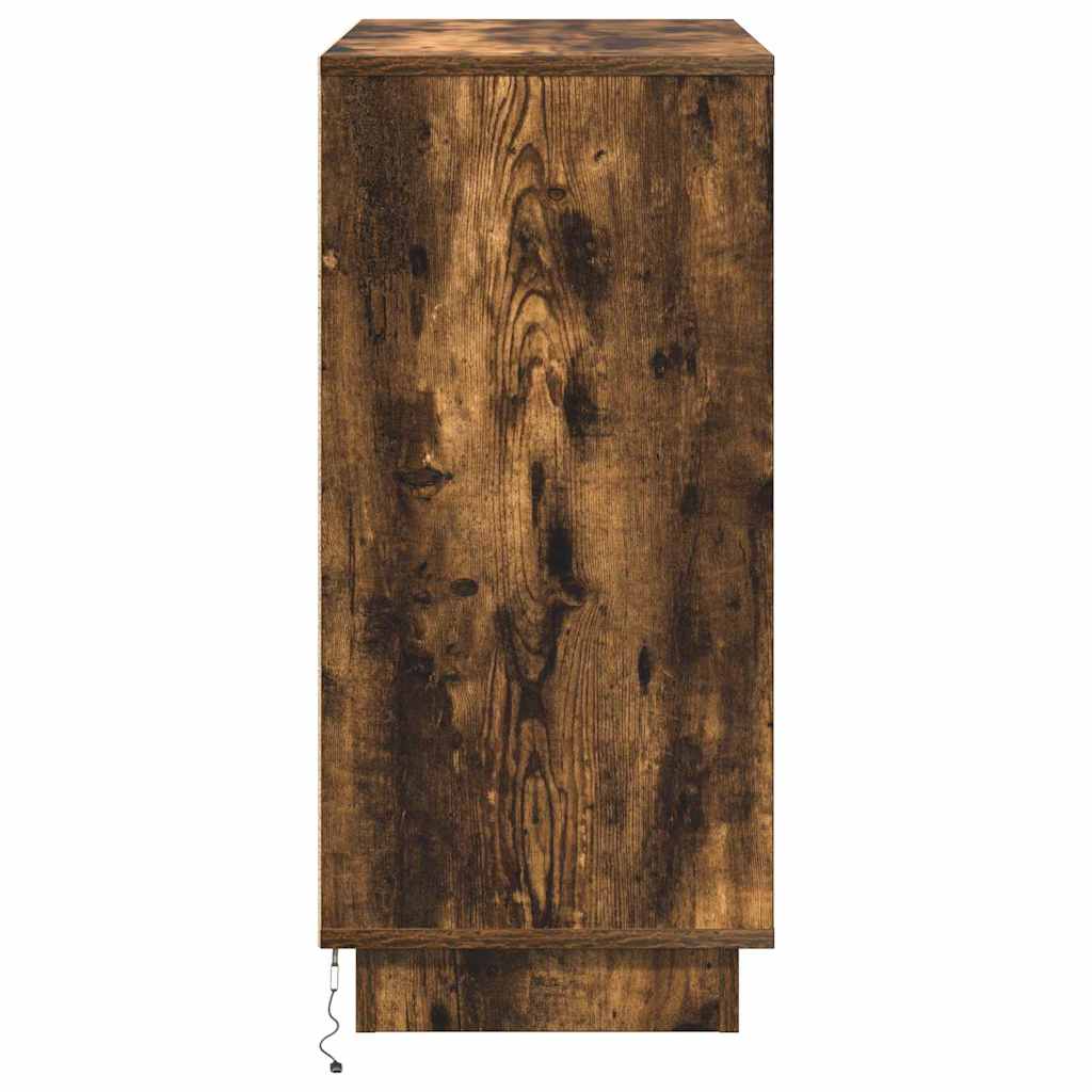 Credenza con LED Rovere fumo 71 x 34.5 x 75 cm