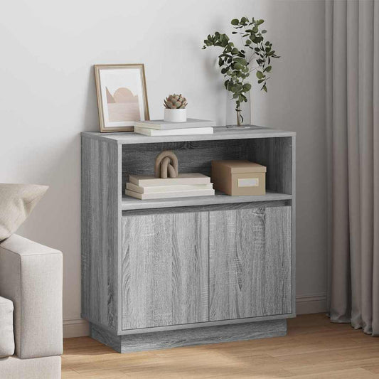 Credenza con LED Grigio sonoma 71 x 34.5 x 75 cm