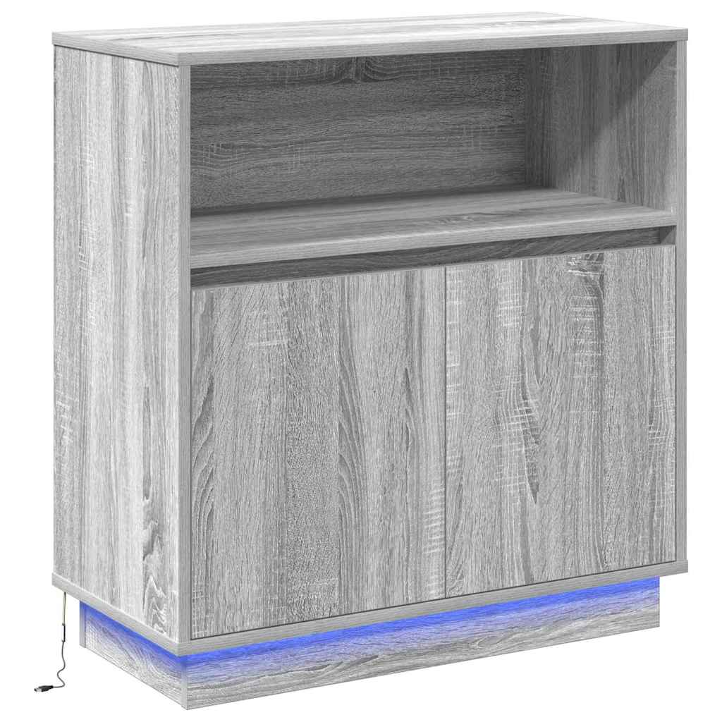 Credenza con LED Grigio sonoma 71 x 34.5 x 75 cm
