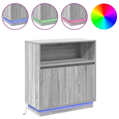 Credenza con LED Grigio sonoma 71 x 34.5 x 75 cm