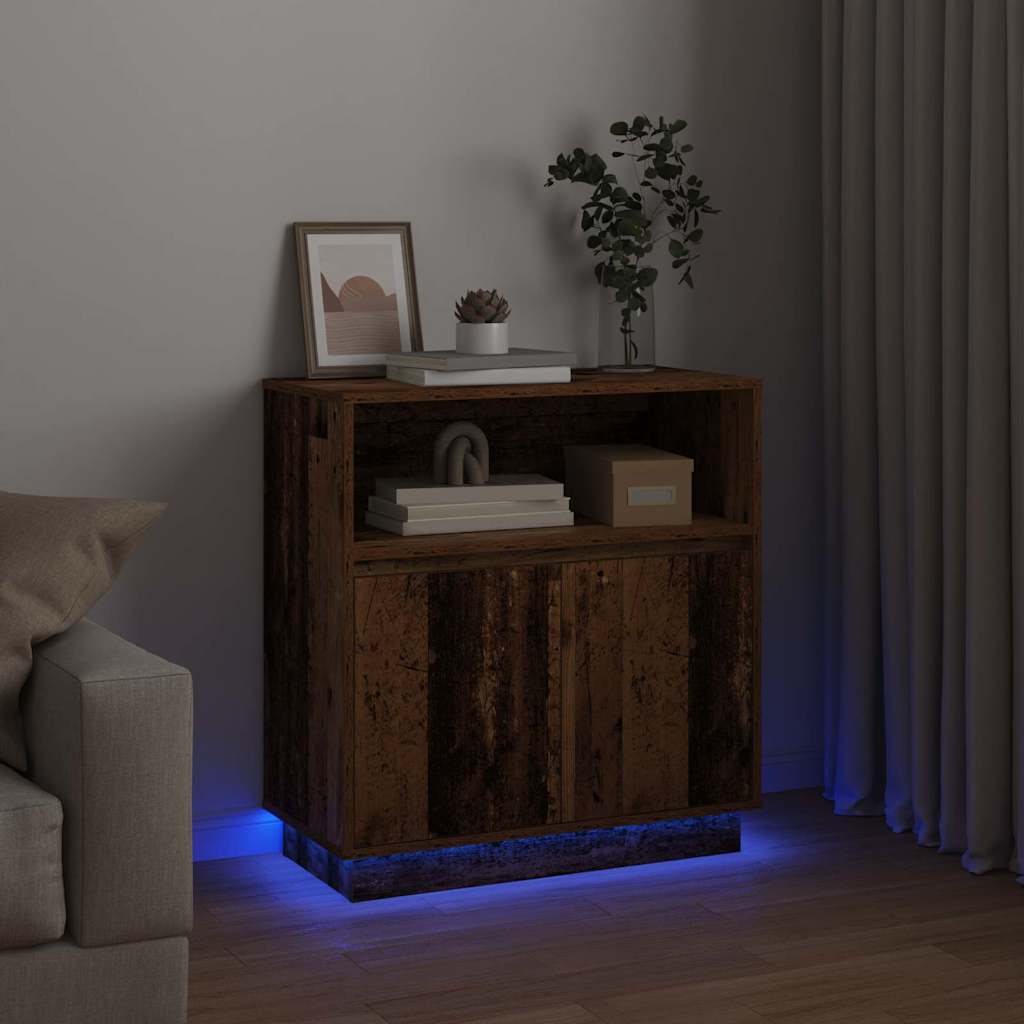 Credenza con LED Legno vecchio 71 x 34.5 x 75 cm