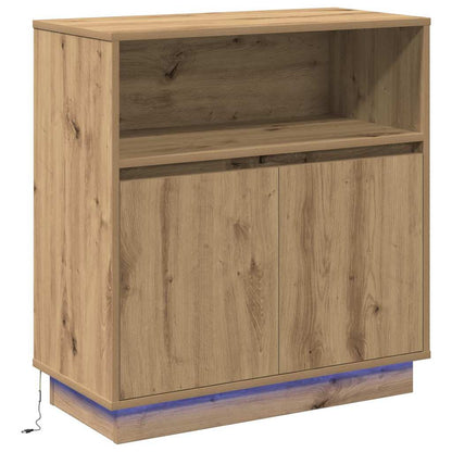 Credenza con LED rovere artigianale 71 x 34.5 x 75 cm