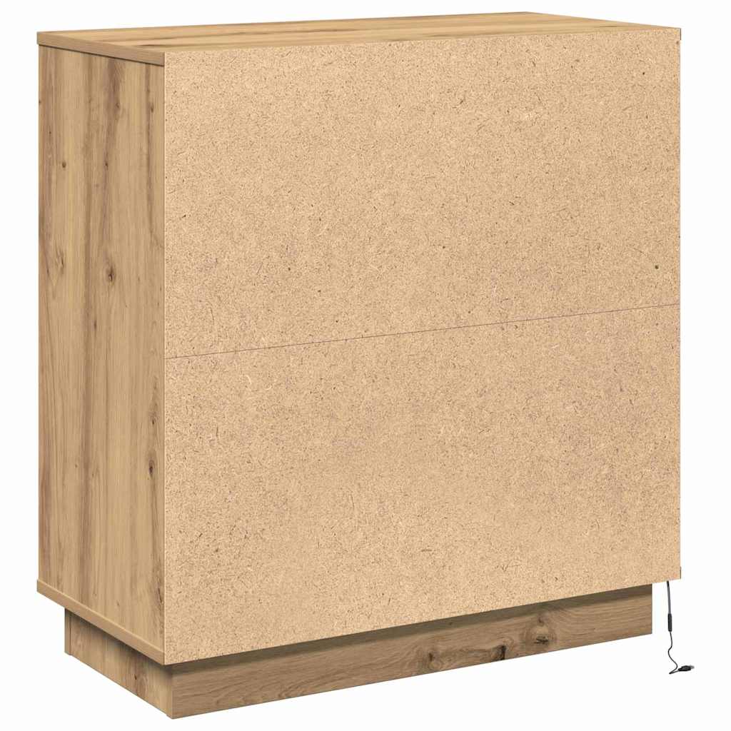 Credenza con LED rovere artigianale 71 x 34.5 x 75 cm