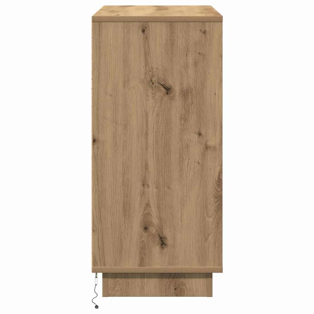 Credenza con LED rovere artigianale 71 x 34.5 x 75 cm
