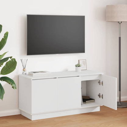 Mobile TV con LED Bianco 100 x 38 x 49 cm Legno multistrato